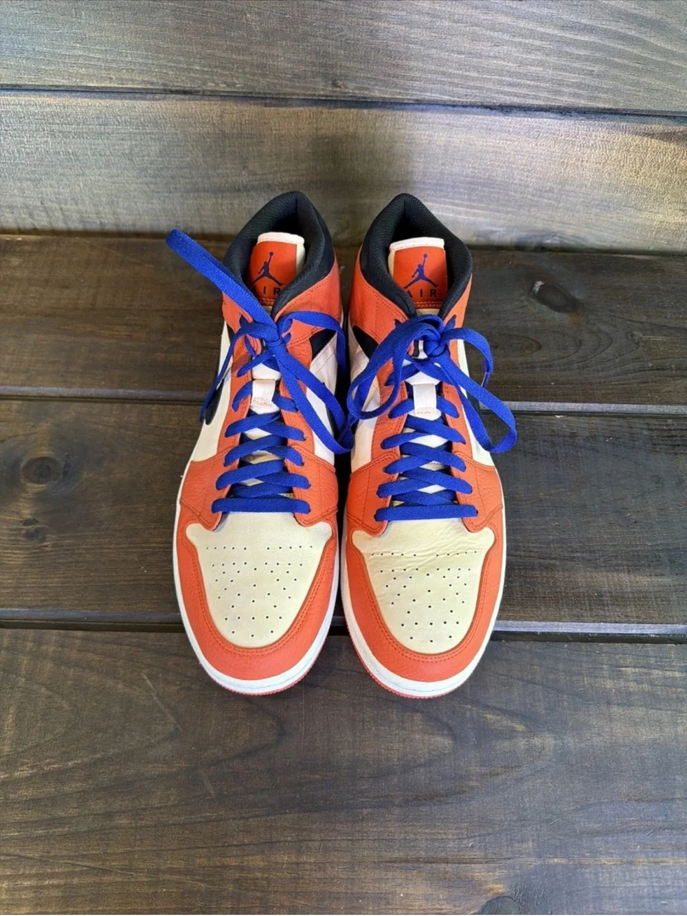 Nike Air Jordan 1 Mid SE ‘Team Orange’ Sneakers Basketball Shoes Men Size 12